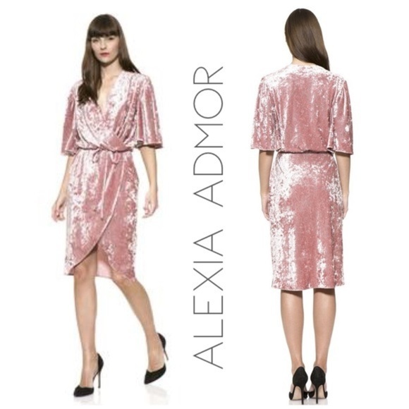 NWT Alexia Admor crushed velvet rose wrap dress 3X - Picture 1 of 10